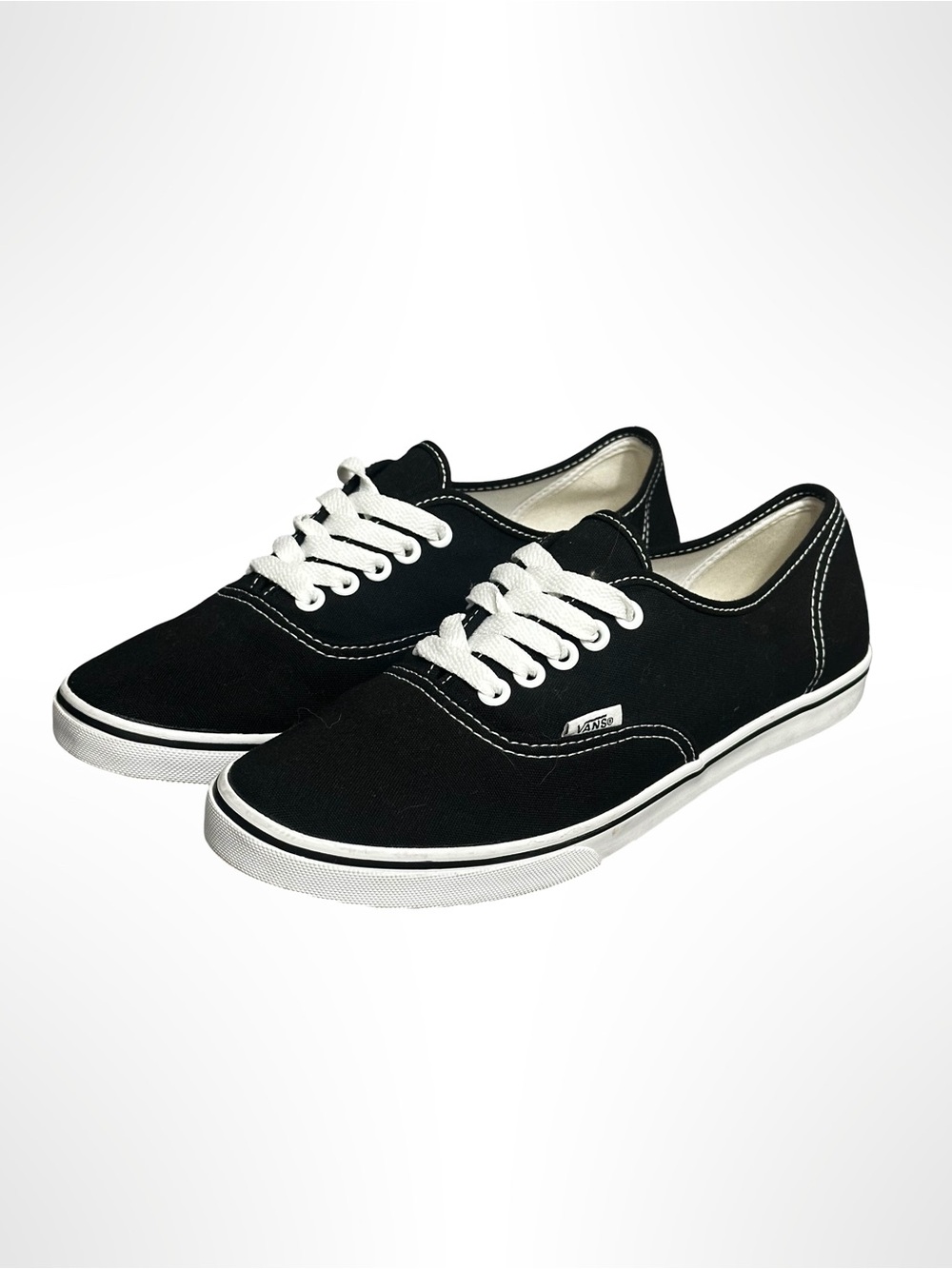 Vans Black Canvas Low-Top Sneakers with White Accents unisex